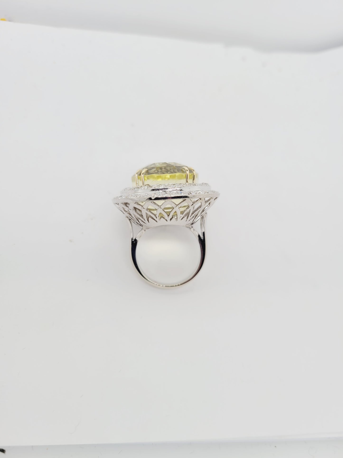 Vintage Yellow gem and diamond cluster dress ring
sku 8546