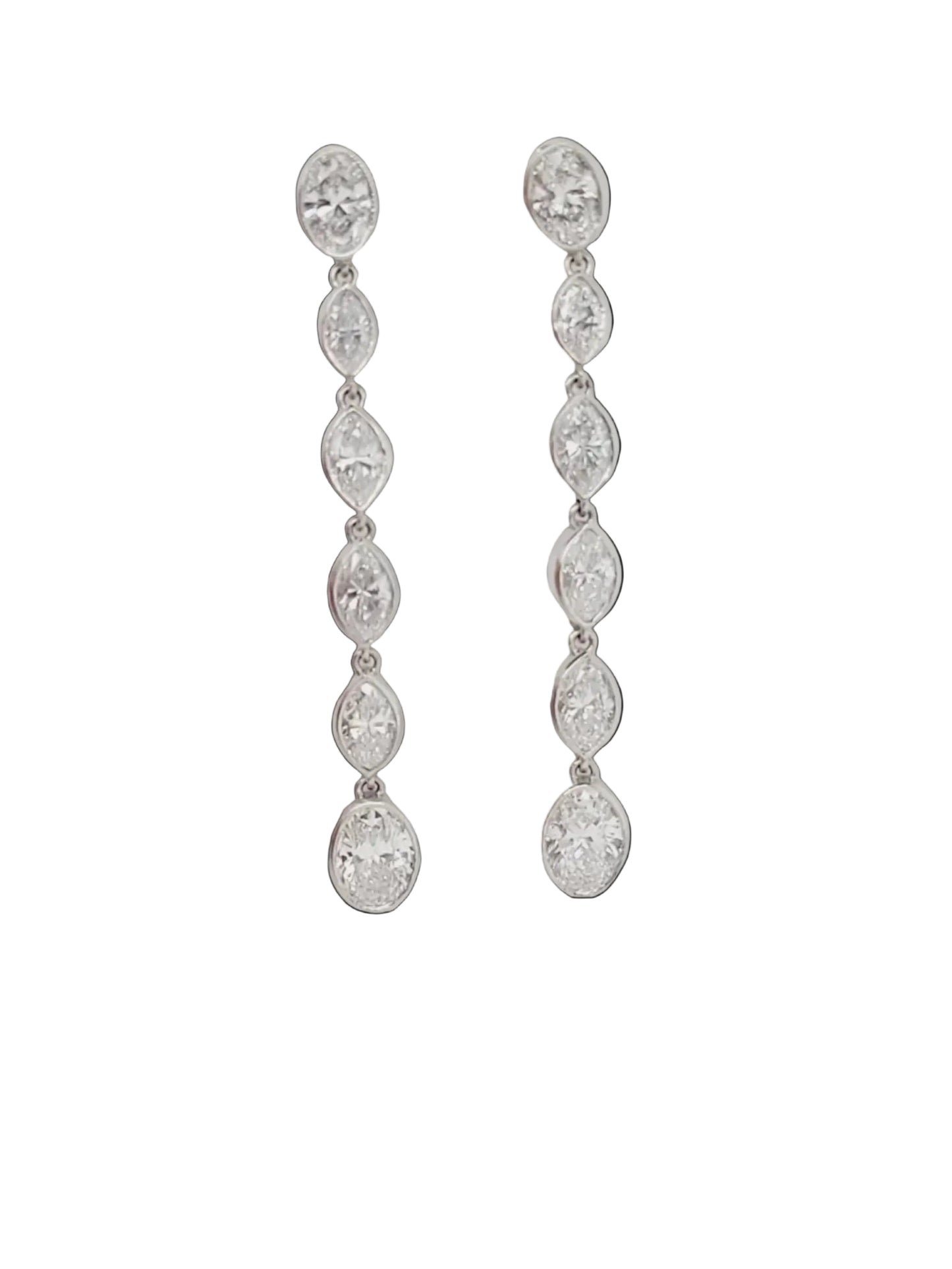Marquise riviere diamond drop earrings sku 8951
