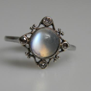 Antique Moonstone and Diamond Ring | DB Gems