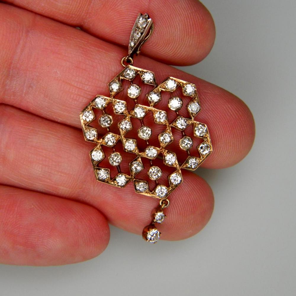 Antique Diamond Snowflake Pendant Necklace Db Gems