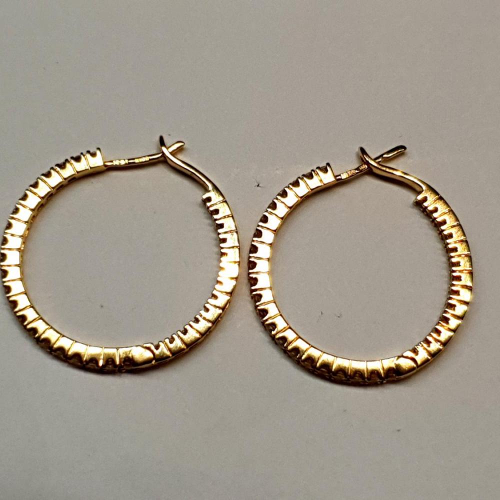 Diamond hoop earrings in 18ct gold | DB Gems