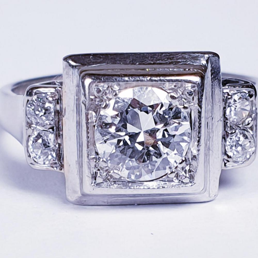 French art deco diamond engagement ring | DB Gems