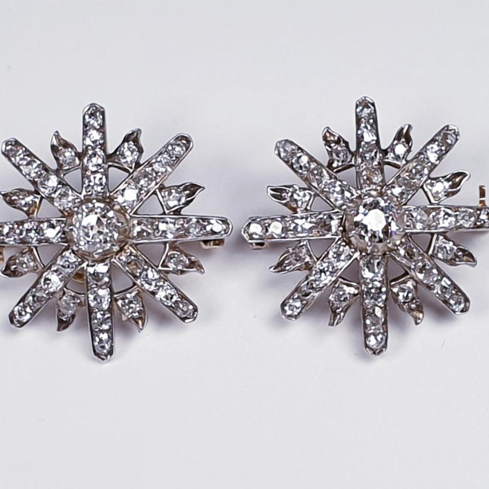 Pair of antique diamond stars | DB Gems