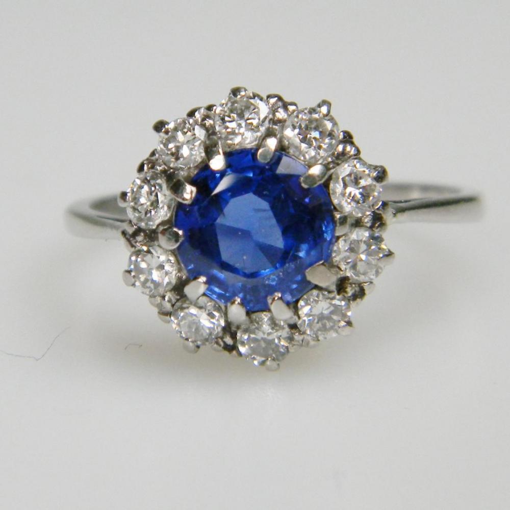 Cornflower Blue Ceylon Sapphire and Diamond Engagement Ring | DB Gems