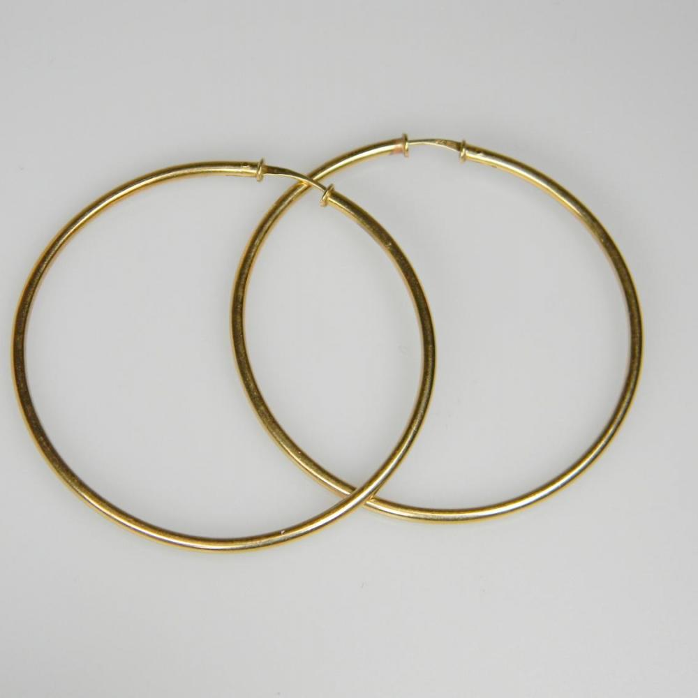 18ct gold large hoop clearance earrings