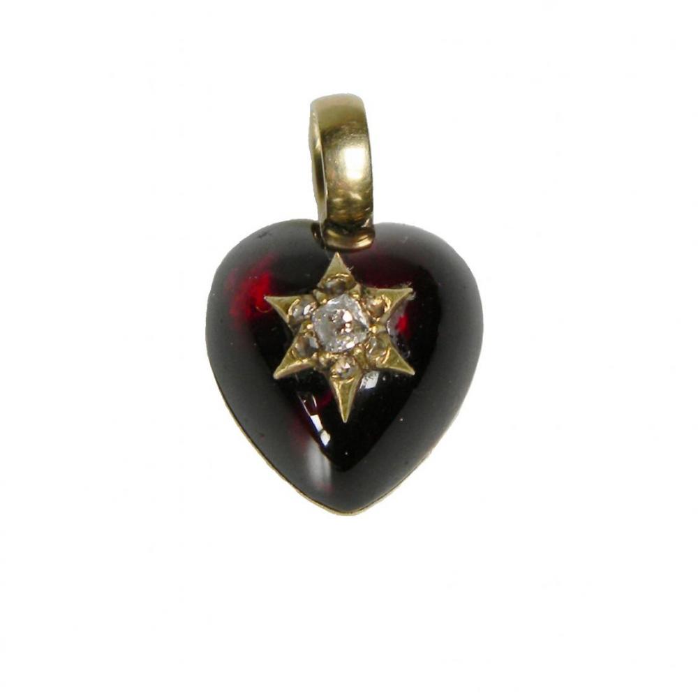 Victorian Garnet and Diamond Star Pendant DB Gems