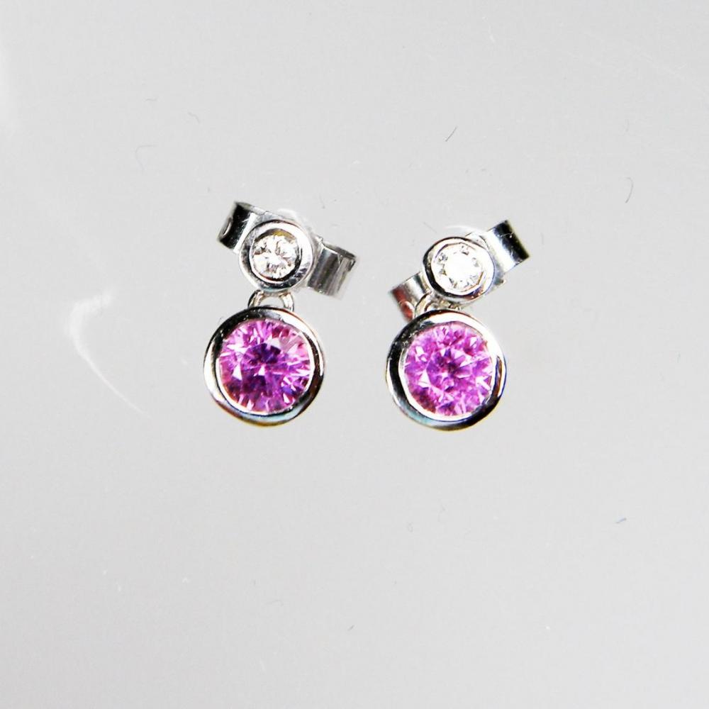 Pink Sapphire and Diamond Drop Earrings | DB Gems