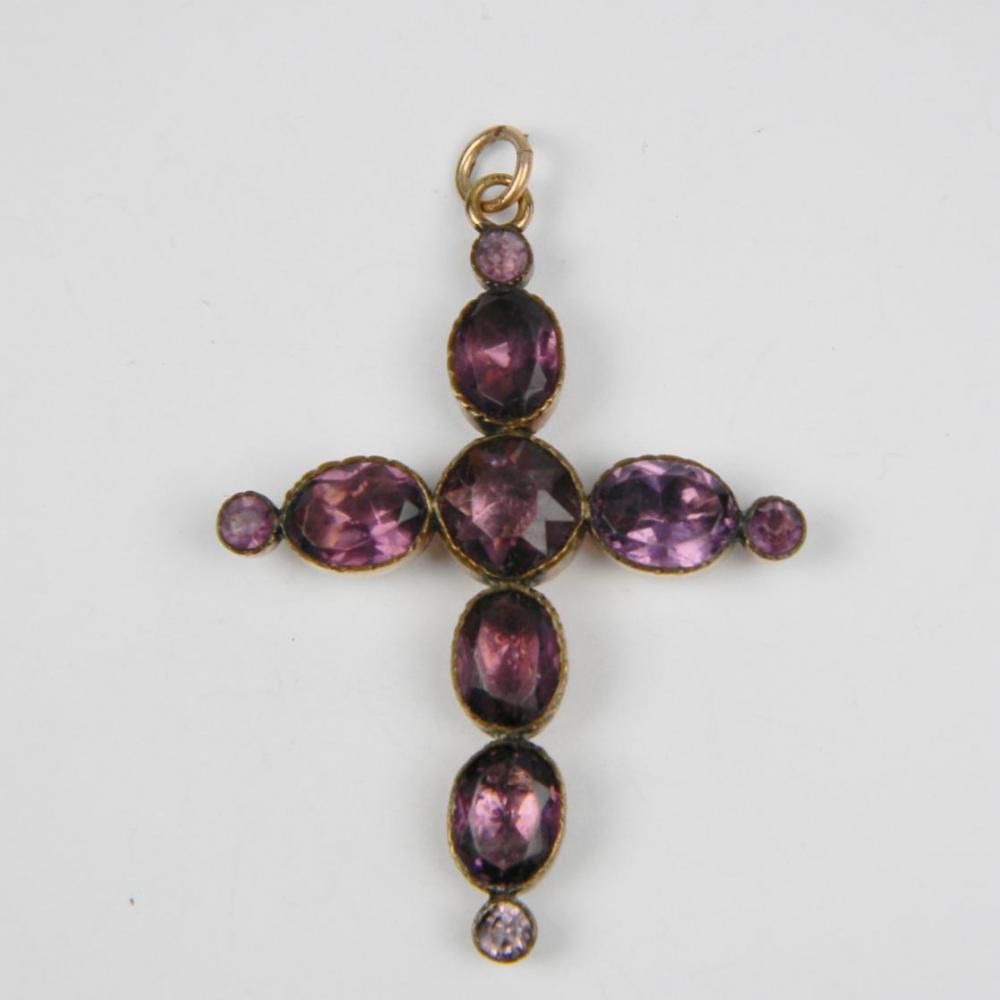 Amethyst paste 18th century cross | DB Gems