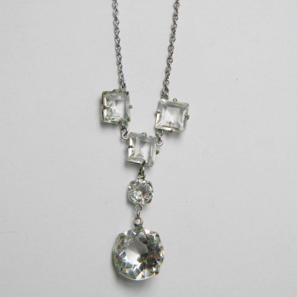 White cut glass necklace | DB Gems