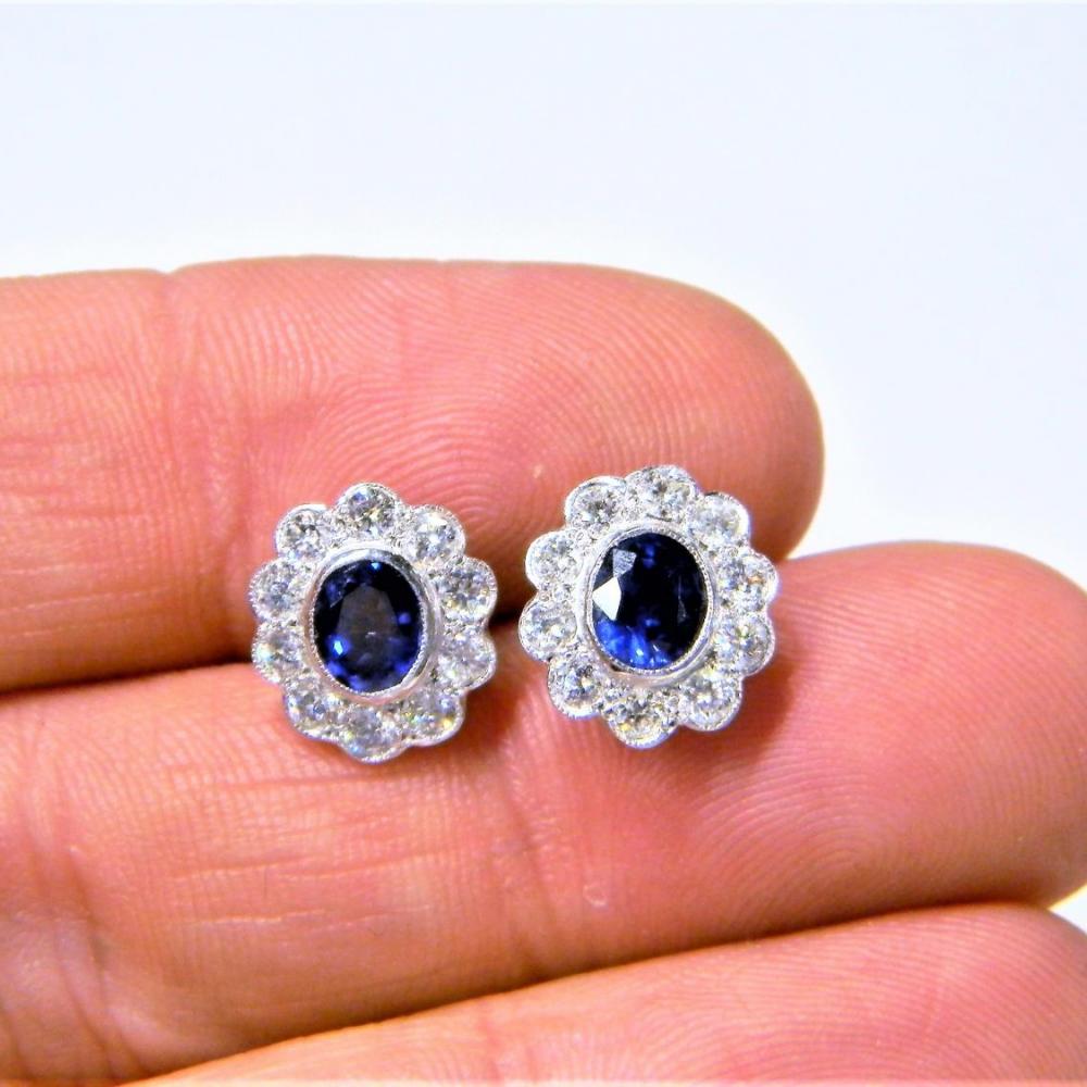 Sapphire and Diamond Stud Earrings | DB Gems
