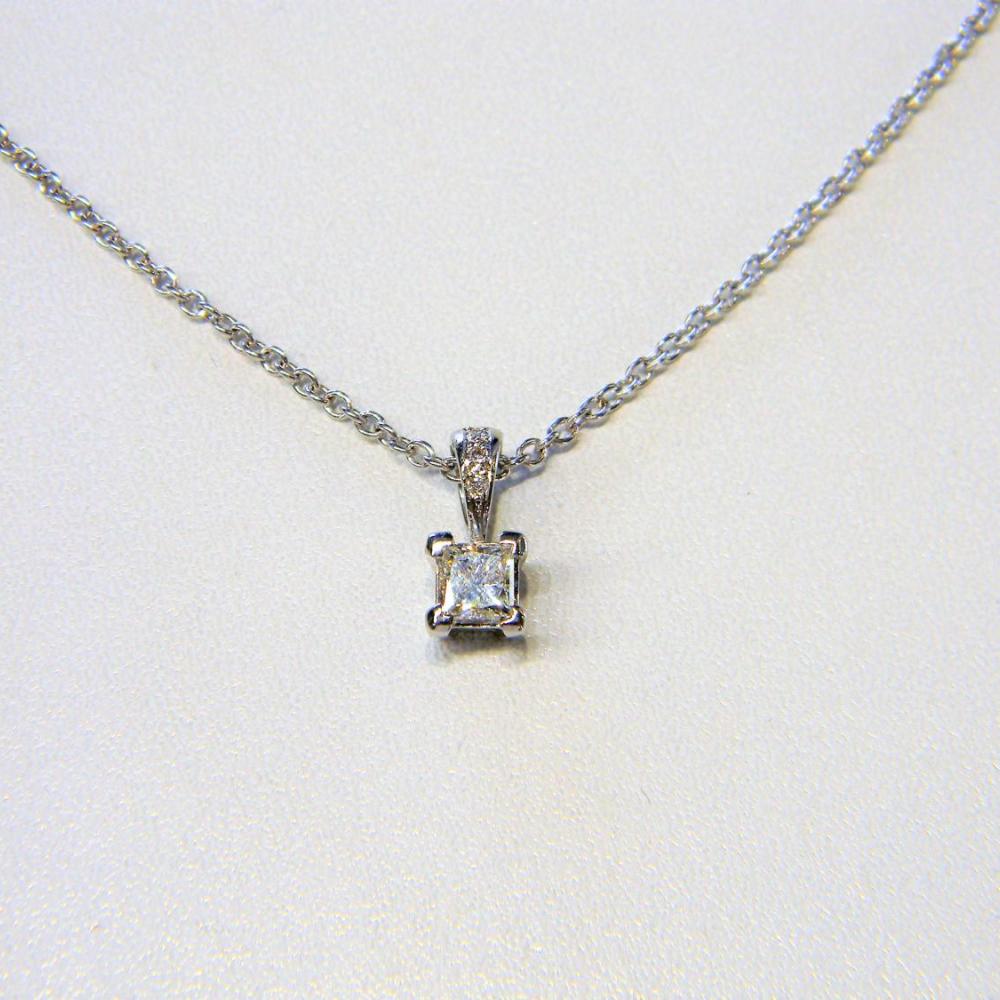 Princess Diamond Pendant and Chain | DB Gems
