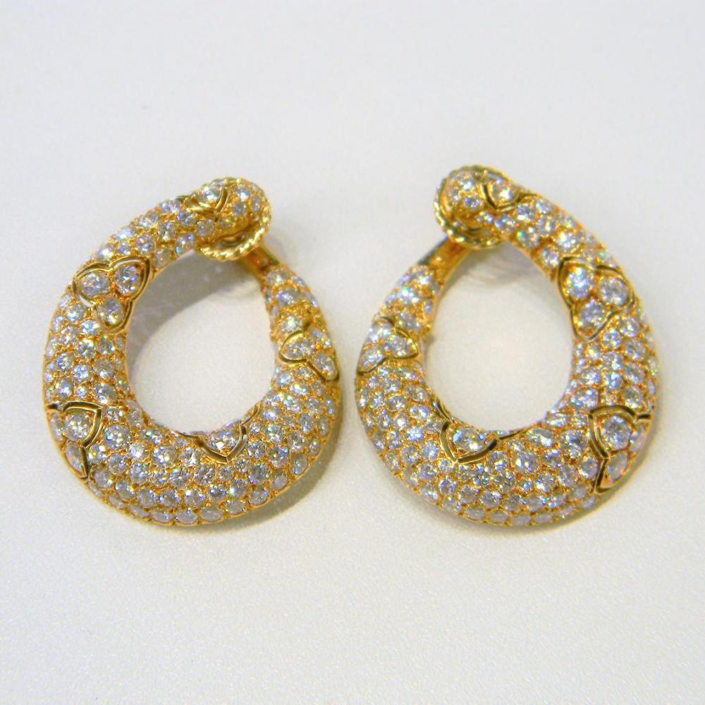 French Diamond Hoop Earrings | DB Gems