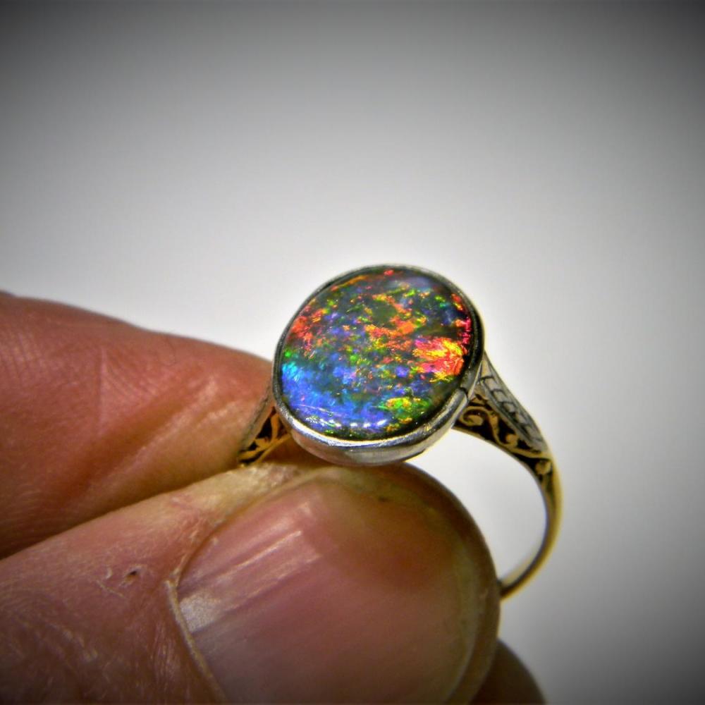 Lightning Ridge Edwardian Opal Ring DB Gems