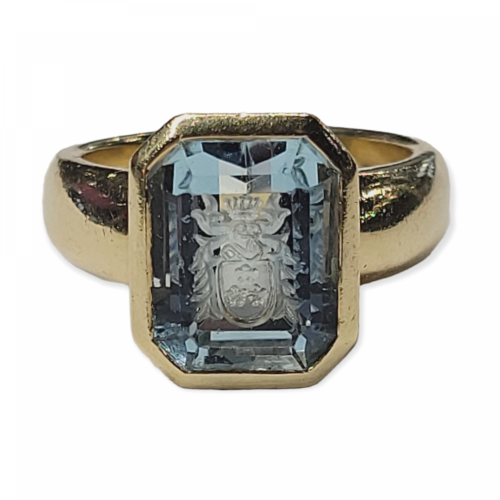 Aquamarine shop signet ring