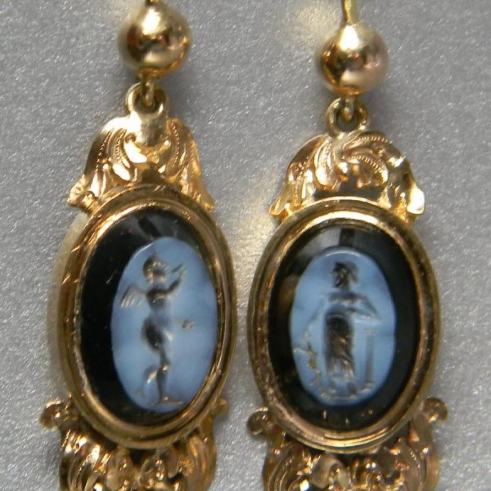 Worn By Venus Nicolo Agate Intaglio Earrings Db Gems Zoom