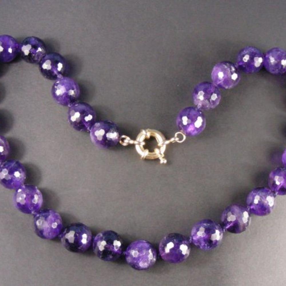 Buy Amethyst Beads | 92.5 Gold Plated silver Necklace Beads Online – The  Amethyst Store